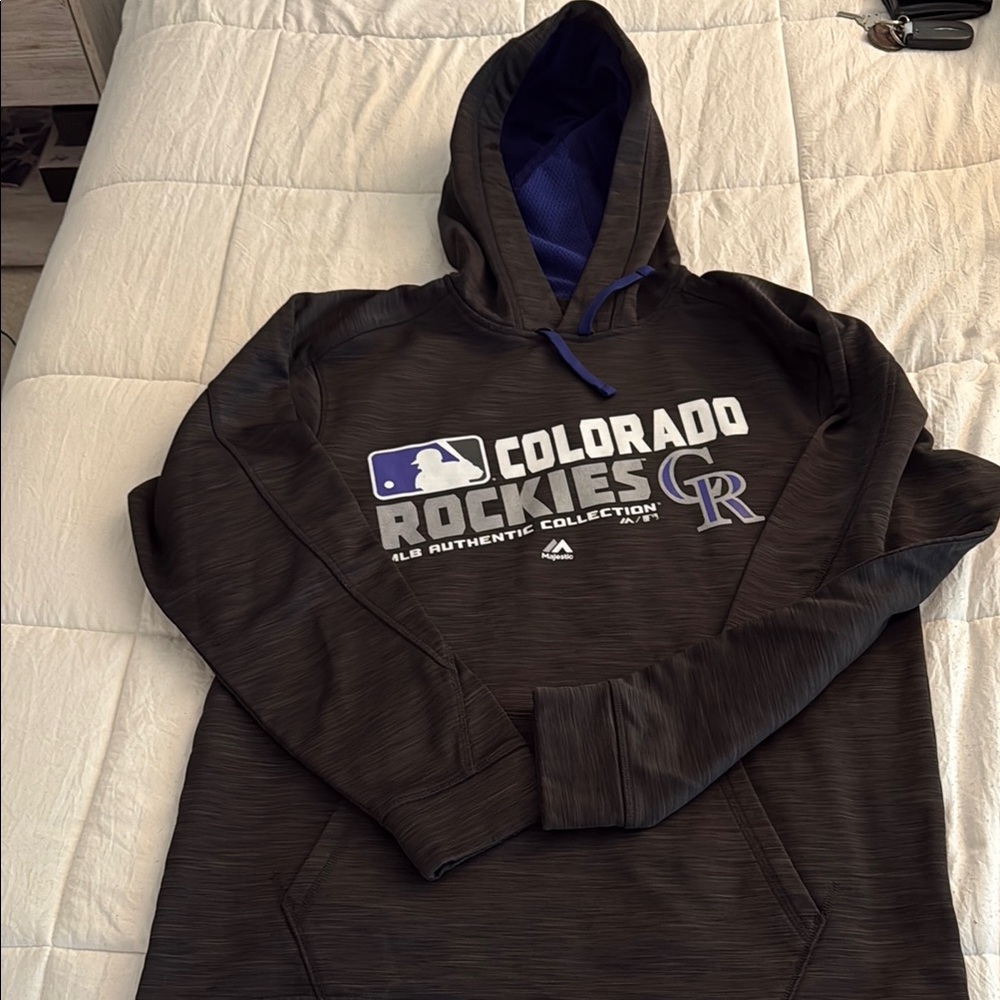 Majestic Colorado Rockies Black Hoodie
